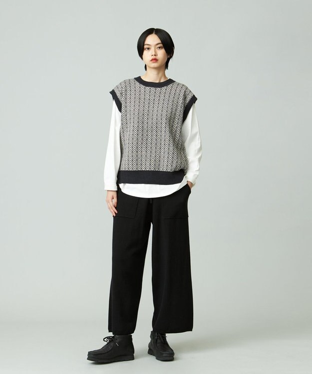 J.PRESS YORK STREET 【WOMEN】ANTI PILLING  JACQUARD ベスト グレー系5