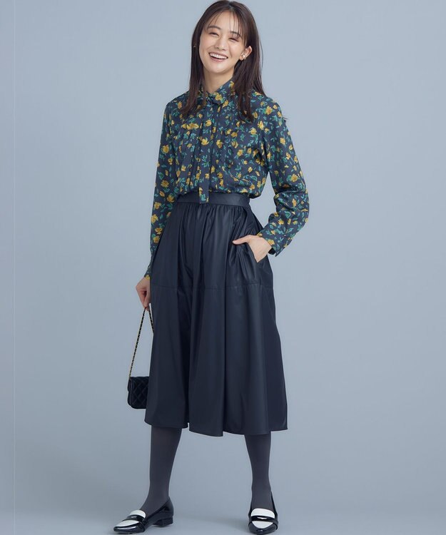 組曲 S カッティングローズプリント フリルブラウス イエロー系5