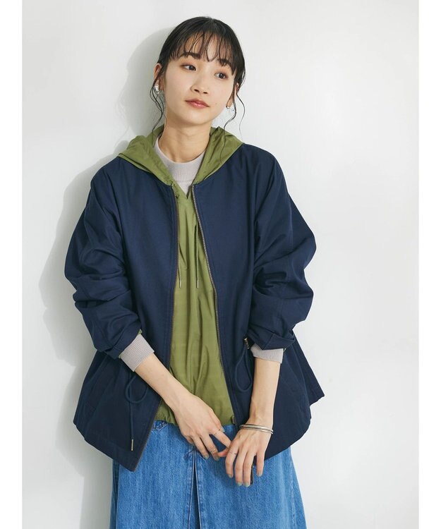 CRAFT STANDARD BOUTIQUE コットンギャバジンノーカラーＺＩＰブルゾン Navy