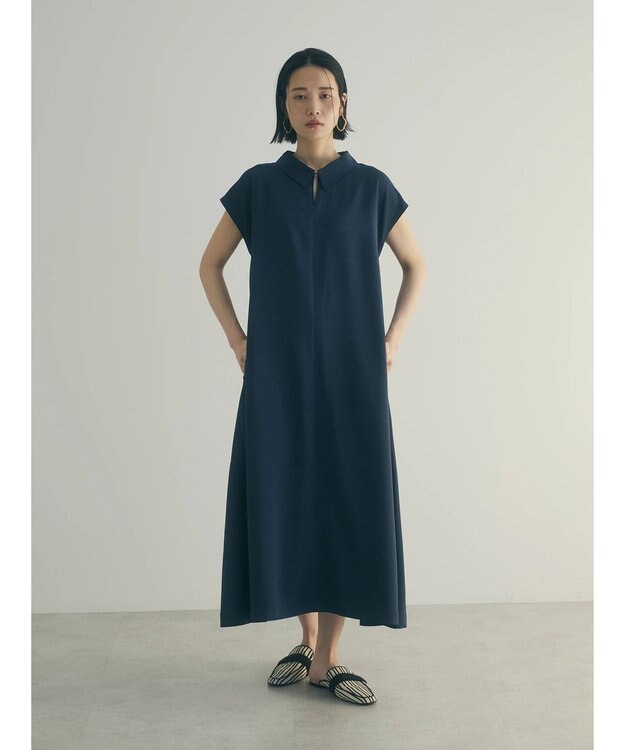 Green Parks armonia.襟付きフレアワンピース Navy