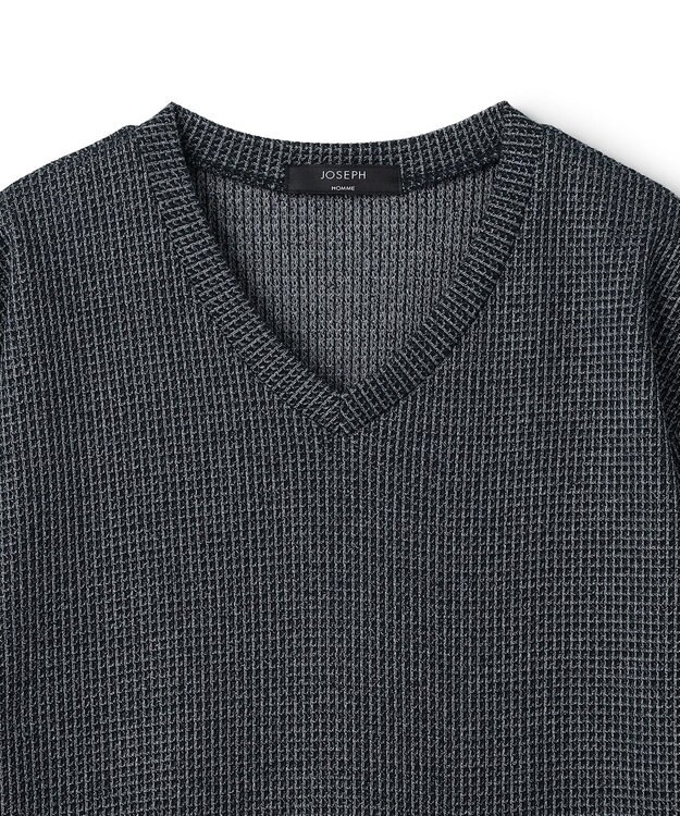 JOSEPH HOMME 【新色追加】メランジクロスジャージー　Vネックカットソー ネイビー系