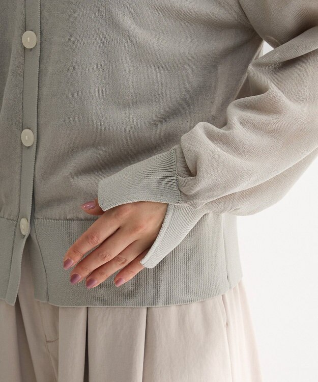 Green Parks 【しのばせカーデ】ポケッタブルＵＶカットニットカーディガン Light Gray