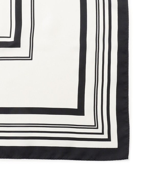 uncrave スクエア シルクスカーフ ホワイト×ブラック