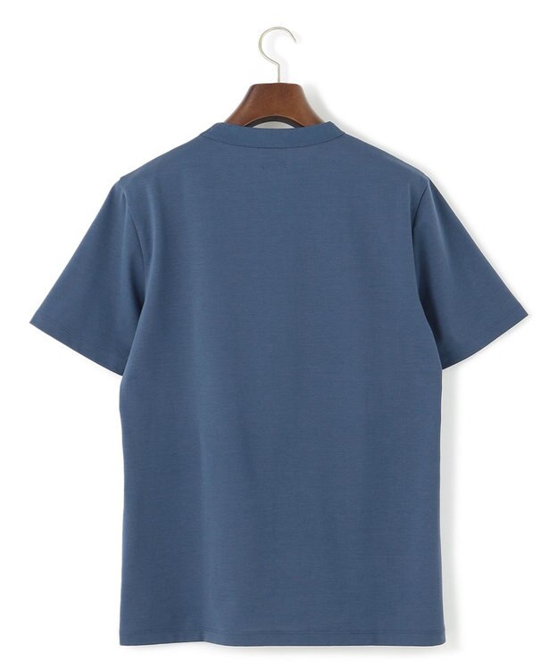 J.PRESS MEN シルクのような光沢感の上品Tシャツ【UVカット / 接触冷感 / 吸水速乾】【J.PRESS PREMIUM JERSEY】ポンチクルーネック Tシャツ ブルー系