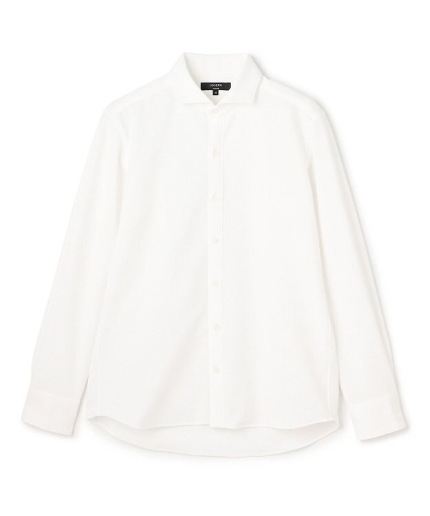 JOSEPH HOMME 【新素材】グリットタックジャージー　ホリゾンタルカラーシャツ ホワイト系