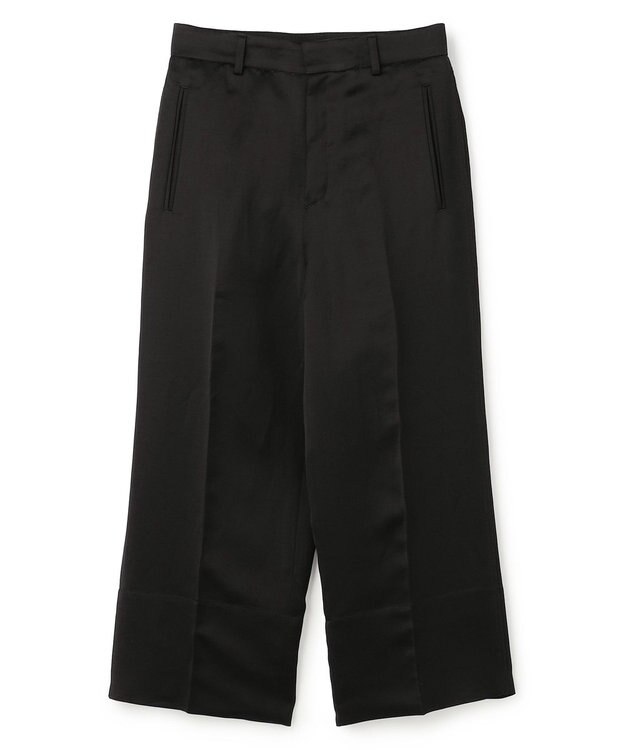 BEIGE， CASSITER / リネンブレンド サテンクロップドパンツ Black