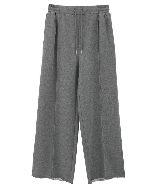 earth music&ecology センターシームタックスウェットパンツ Charcoal Gray