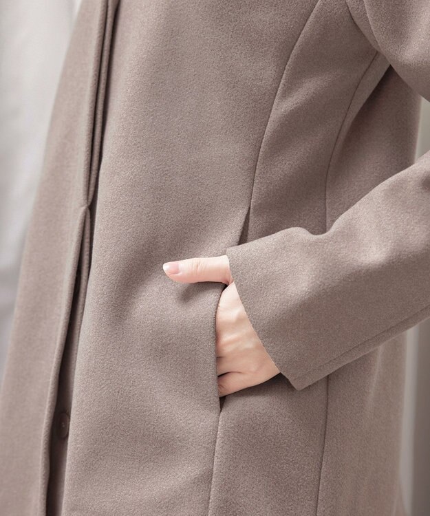 Tiaclasse フーデットショートコート モカ