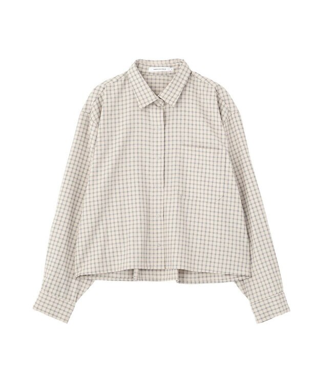 AMERICAN HOLIC ミニチェックショート丈シャツ Ivory