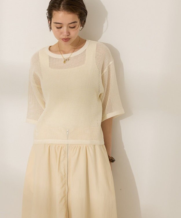 AMERICAN HOLIC メッシュボックスTシャツ Ivory