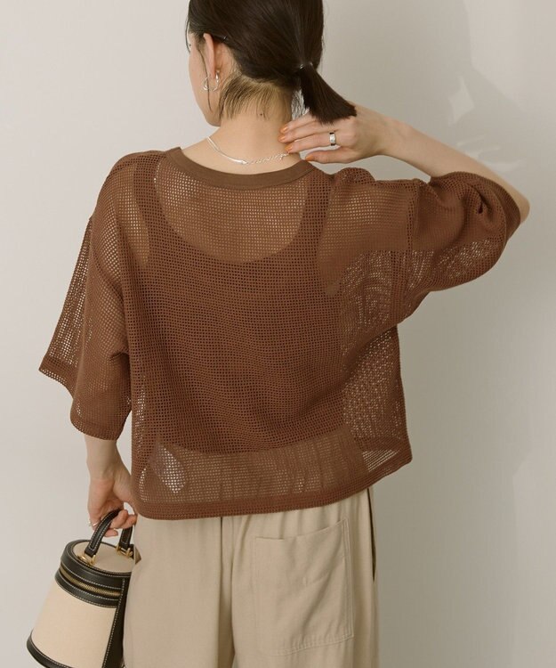 AMERICAN HOLIC メッシュボックスTシャツ Brown