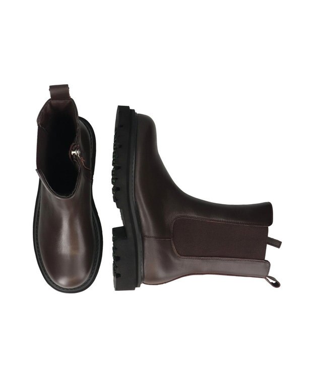 Bridget Birkin 【PARADIS COULEUR】防滑ソール撥水サイドゴアショートブーツ ダークブラウン