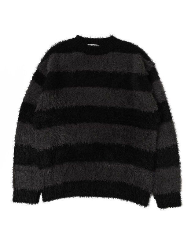 WEGO 【ユニセックスITEM着用】フェザーボーダープルオーバー ブラックボーダー