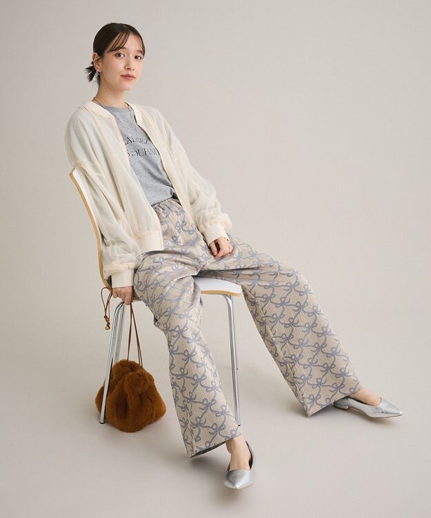 Green Parks ・ＳＵＧＡＲ　ＳＰＯＯＮ　リボンジャカードパンツ Beige