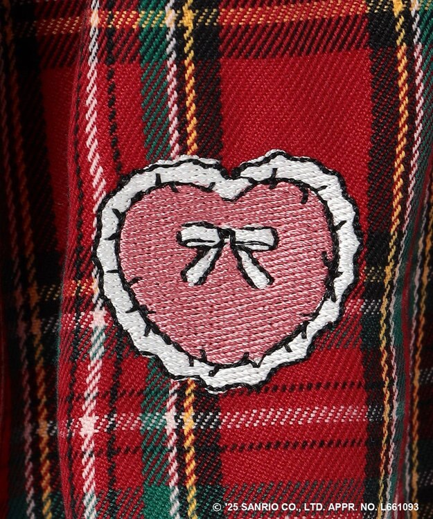 ANY KIDS 【ハローキティ×ANY KIDS】ドッキング刺繍 長袖Tシャツ レッド