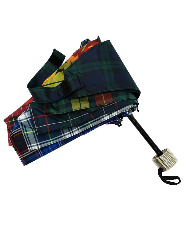 +RING 【UVカット95%以上】【UPF50＋】プラスリング ユニセックス 晴雨兼用 折傘 CHK T1320 マルチカラー