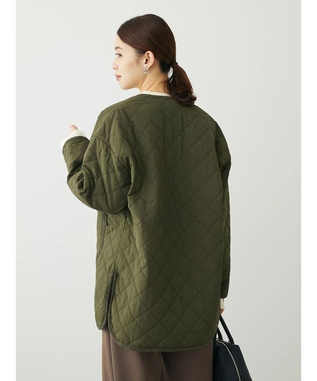 Green Parks キルティングノーカラーブルゾン Khaki