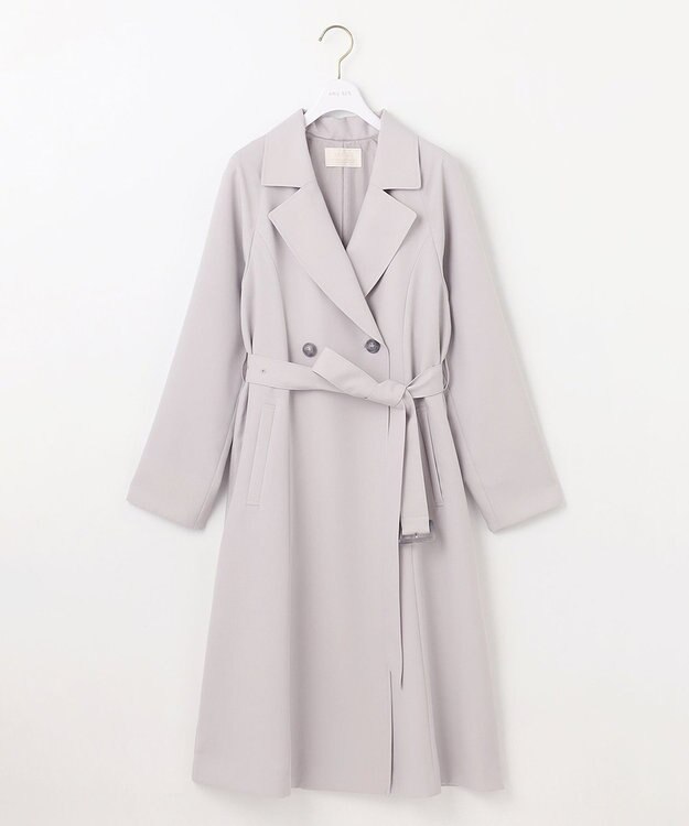 ANY SIS 【洗える】ライトミディ トレンチコート ライトグレー