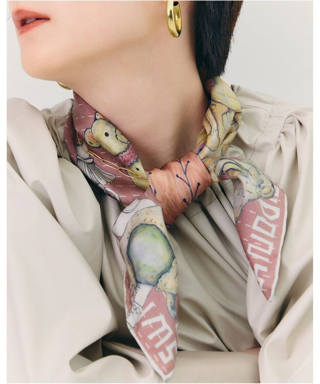 SWASH LONDON 大判シルクツイルスカーフ Trifle 68×68cm 日本製