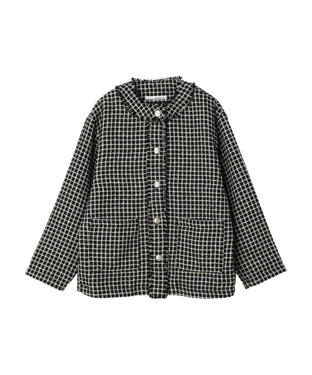 Green Parks ・ＥＬＥＮＣＡＲＥ　ＤＵＥ　ツィードノーカラージャケット Black