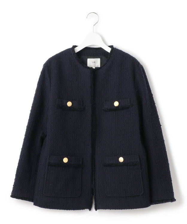 23区 S スラブファンシーツイード ジャケット ネイビー系