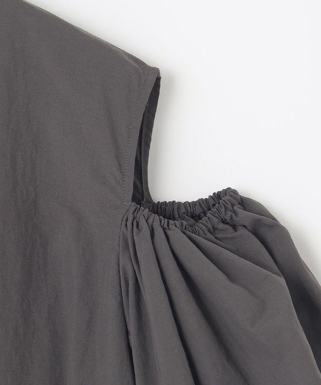 NAVE 【Nave　撥水機能・UVカット・透湿・接触冷感】ナイロンワッシャー ブラウス グレー系