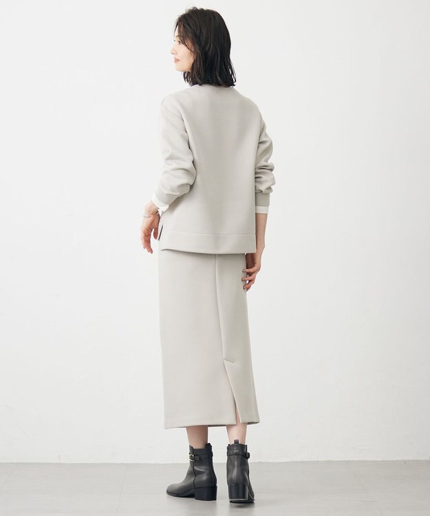 J.PRESS LADIES S ダンボールジャージー ナロー スカート グレージュ系