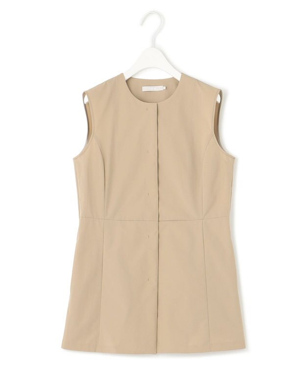 ICB L 【接触冷感・UVカット・撥水・洗える】 プルーフ4WAYタフタ ジレブラウス ベージュ系