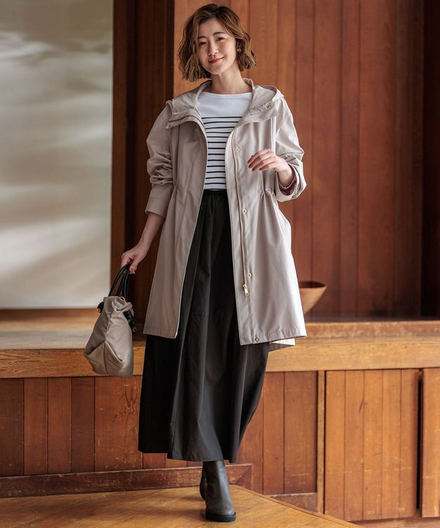 23区 【洗える】Armor-lux クロップドボーダー カットソー オフ×ブラウン