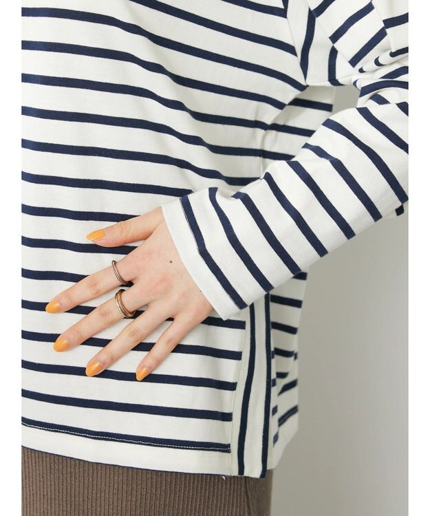 CRAFT STANDARD BOUTIQUE ボーダーサイドスリットプルオーバー Border Ivory