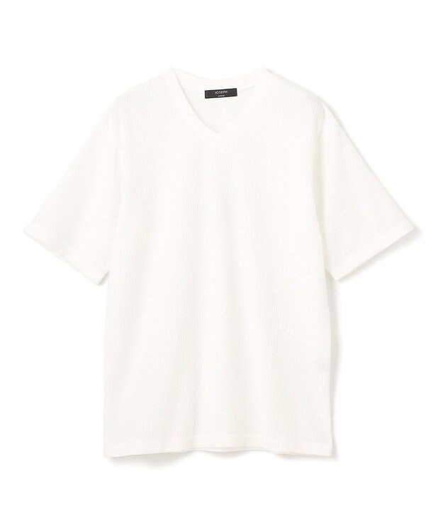 JOSEPH HOMME 新素材【清涼感】メランジクロスジャージー　Vネック半袖カットソー ホワイト系