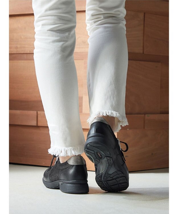 ASICS WALKING ペダラ スニーカー ジップ レディース 2E ブラック系