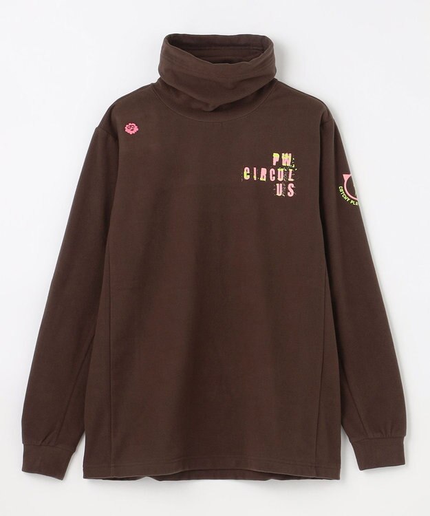 PW CIRCULUS 【起毛素材であたたか】【MEN】スピンドル付 両面起毛タートルネック ゴルフ ダークブラウン系