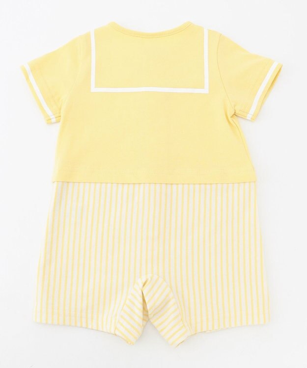 組曲 KIDS 【70cm】セーラーボーダー ロンパース イエロー系1