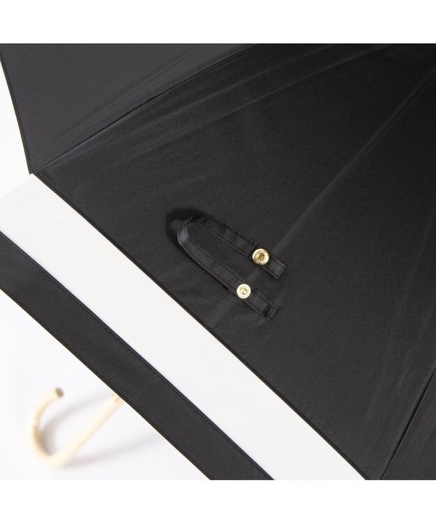 UNBILLION カシュネ cachenez / 【晴雨兼用】【日傘】 【UV カット率99.999.9％以上】PU切り継ぎボーダーバルーンショートパラソル ブラック