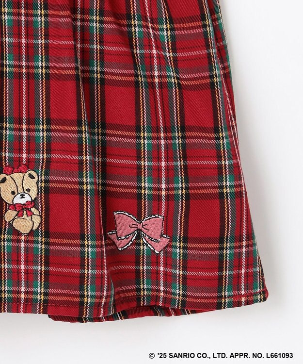 ANY KIDS 【ハローキティ×ANY KIDS】ドッキング刺繍 長袖Tシャツ レッド