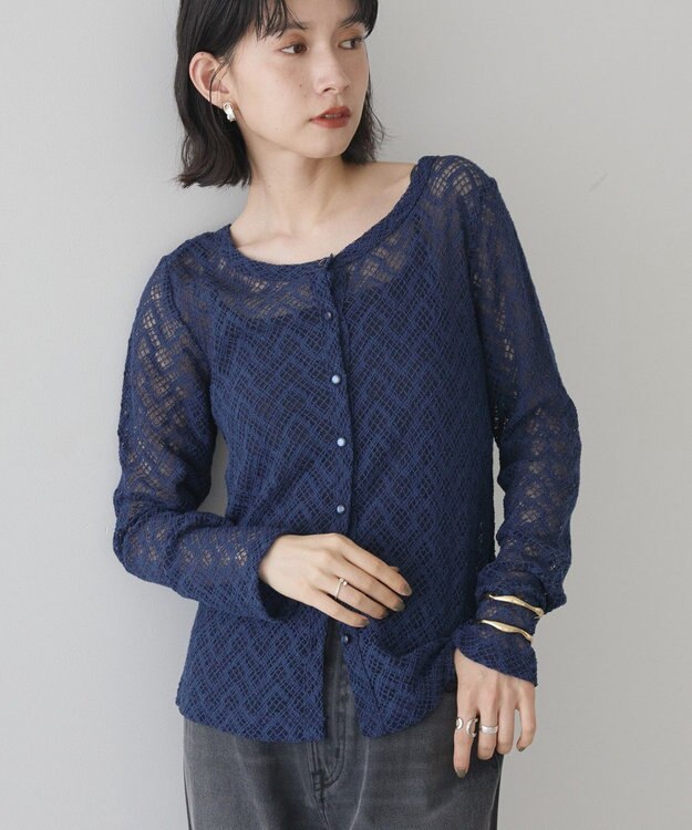 AMERICAN HOLIC レースカーディガン Navy