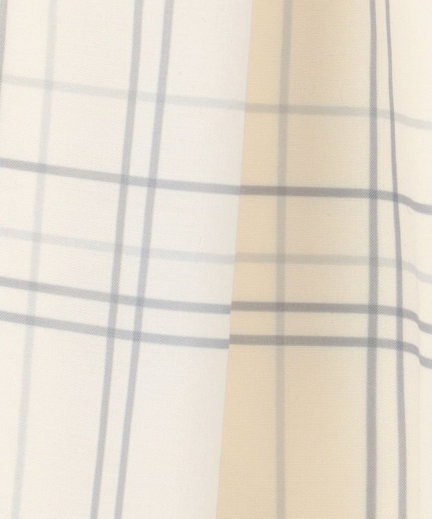 自由区 S 【SHIHOさん着用・洗える】エアリーウィンドウペンチェックプリント スカート エクリュ×グレー