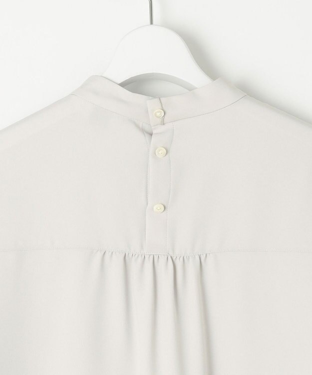 J.PRESS LADIES L 【洗える】ヌーディスバックサテン ボウタイ ブラウス ライトグレー系