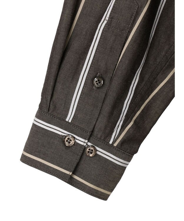 AMERICAN HOLIC ドビーストライプシャツチュニック Stripe Brown