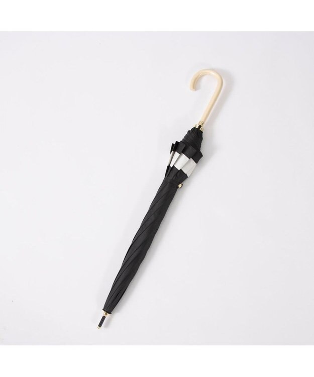 UNBILLION カシュネ cachenez / 【晴雨兼用】【日傘】 【UV カット率99.999.9％以上】PU切り継ぎボーダーバルーンショートパラソル ブラック