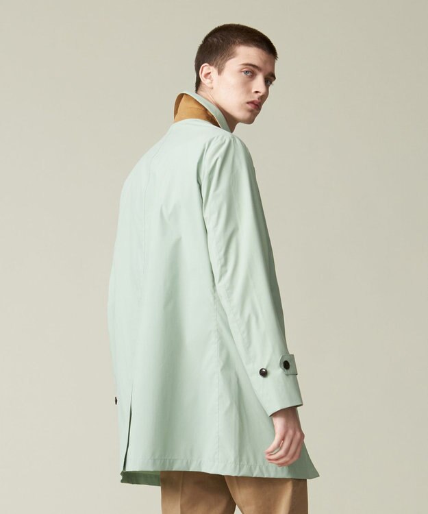 J.PRESS MEN 【ビジネス対応可】【撥水加工 / ウォッシャブル可】テクニカルライトポプリン ドレスカーコート ライトグリーン系
