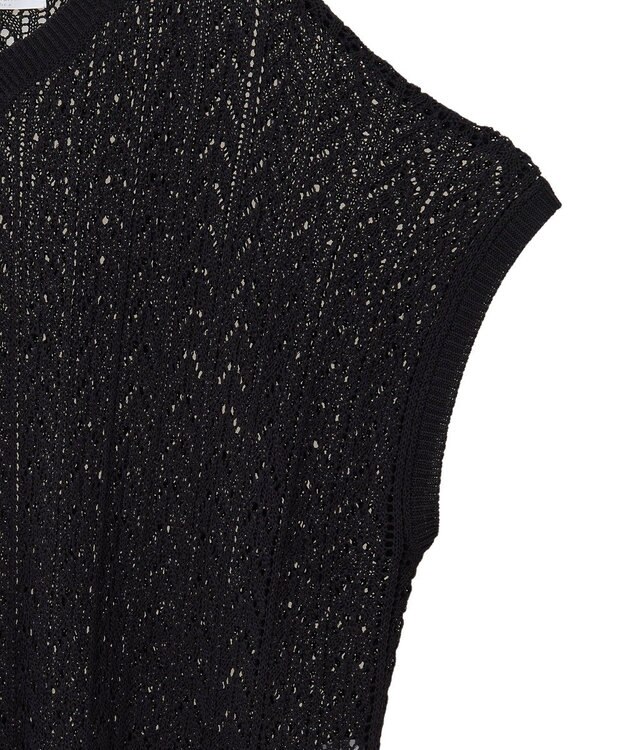 Green Parks 透かし編みニットチュニック Black