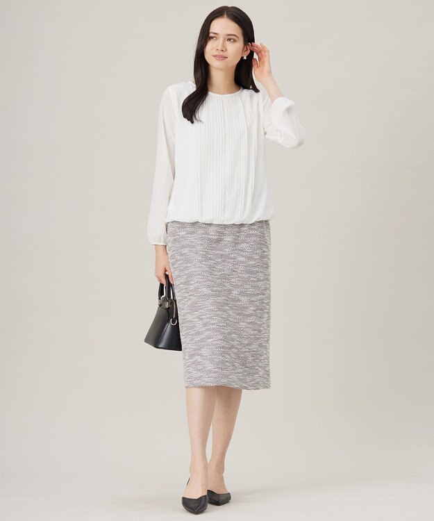 自由区 カラミツイード スカート ライトグレー系