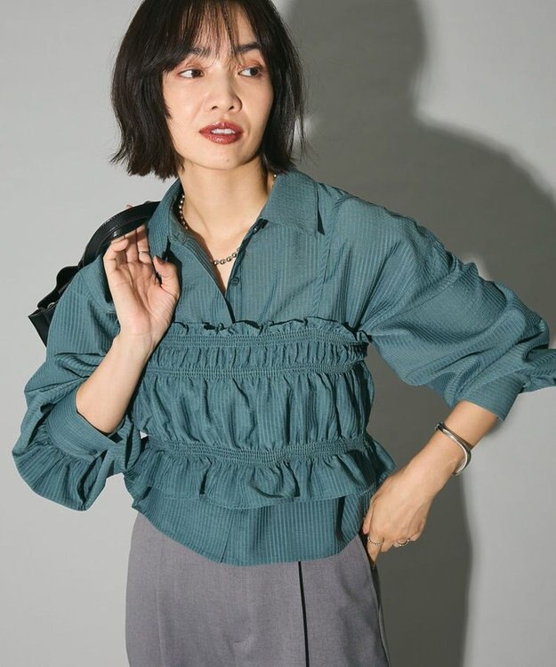 Green Parks ・ＥＬＥＮＣＡＲＥ　ＤＵＥ　ビスチェ付ショートシャツ