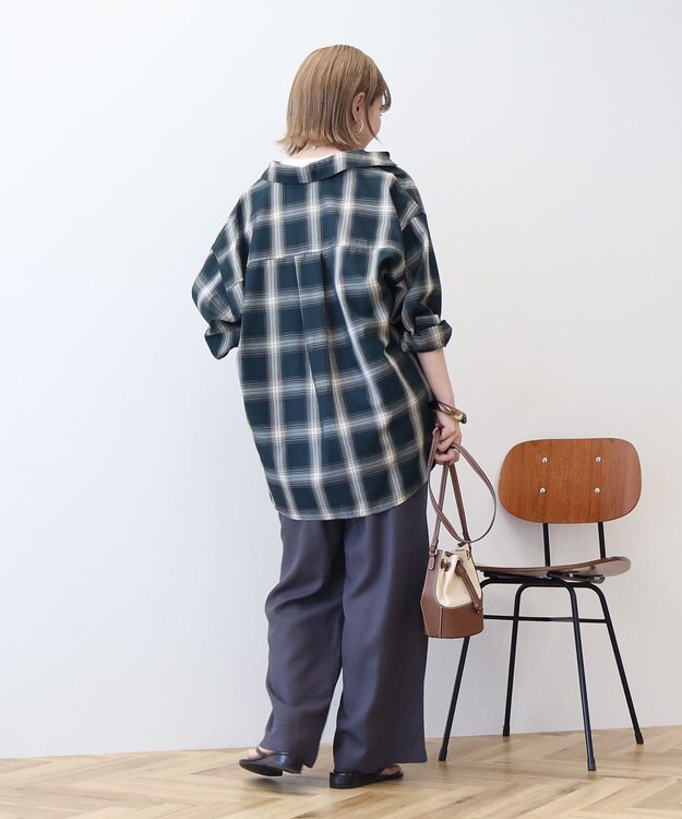 AMERICAN HOLIC イージーケアチェックシャツ【360°着こなしシャツ】 Green