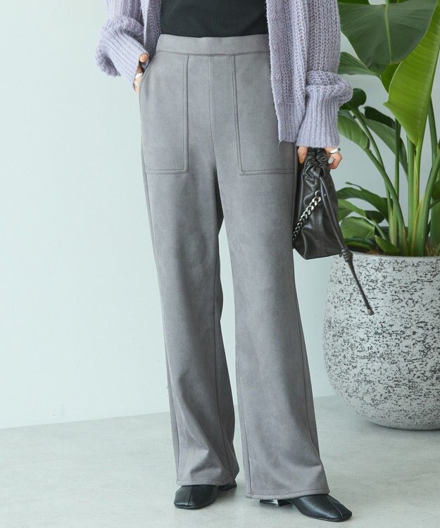 AMERICAN HOLIC ヌバック調ベイカーフレアパンツ Gray