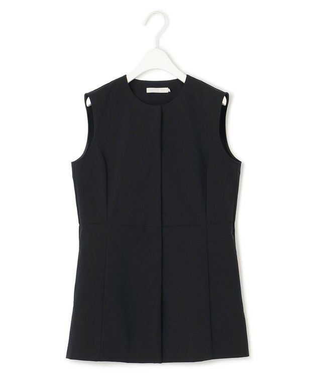 ICB L 【接触冷感・UVカット・撥水・洗える】 プルーフ4WAYタフタ ジレブラウス ブラック系