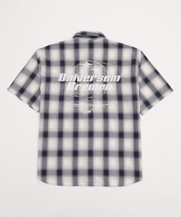 WEGO 【ユニセックス着用ITEM】グラフィックオンブレチェックシャツ（SS） ネイビー