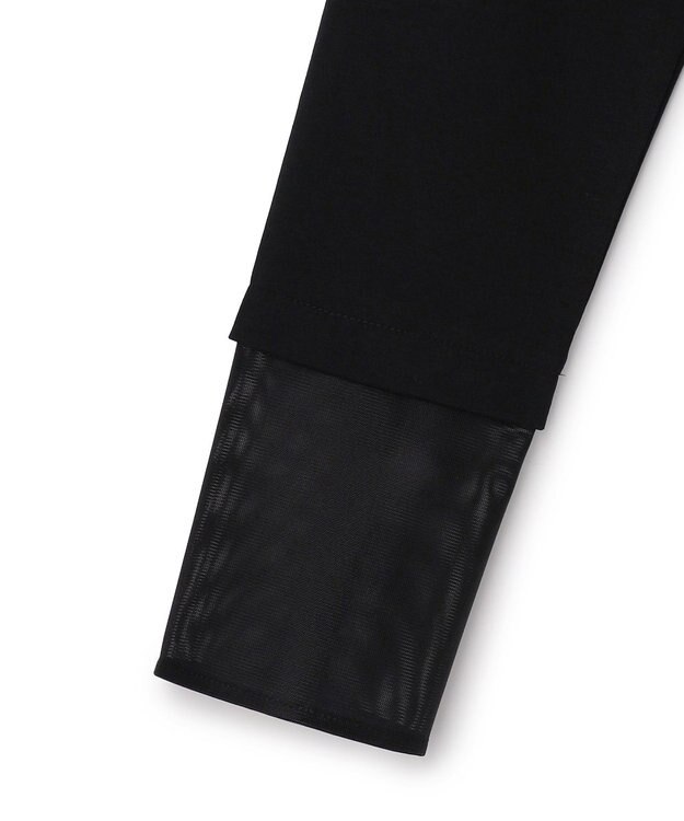 ICB L サテンラッセルコンビ カットソー ブラック系